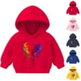 thumbnail image 1 of Riecok Toddler Baby Boys Girls Cotton Hoodie Sweatshirt Long Sleeve With Pockets Round Neck Soft Casual Love Pattern Hoodies for Boys Athletic Tops Blouse Tee Spring Clothes Pink 1 T, 1 of 3