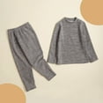 thumbnail image 1 of Riecok Toddler Girl Clothes Sets Round Neck Long Sleeve Tops and Leggings Pants Outfits Set Casual Fashion Solid Color 2PCS Fall Winter Outfits Set Gray 9 Years, 1 of 5