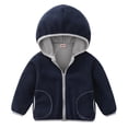 thumbnail image 1 of Riecok Toddler Jacket with Hoodie with Pocket Long Sleeve Zip up Solid Color Fashion Casual Outwear Dark Blue 5 Years, 1 of 8