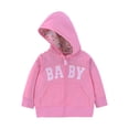 thumbnail image 1 of Riecok Toddler Sweatshirt Hoodie with Pocket Long Sleeve Zip up Letter Print Fashion Casual Outwear Pink 18-24 Months, 1 of 3