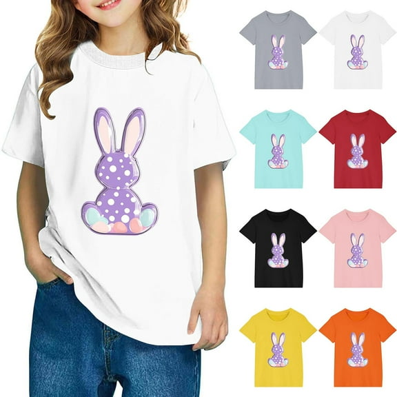 Riecok Toddler T Shirts Girls Short Sleeve Summer Clothes Cute Tops Casual Spring Tees Boys or Girls Toddler T-Shirt 5 T White