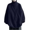 thumbnail image 1 of qelini Turtleneck Sweaters for Men Pullover Knitted Sweaters Solid Long Sleeve Tops Thermal Warm Blouses, 1 of 3