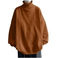 thumbnail image 1 of qelini Turtleneck Sweaters for Men Pullover Knitted Sweaters Solid Long Sleeve Tops Thermal Warm Blouses, 1 of 3