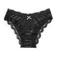 thumbnail image 1 of Riecok Underwear Briefs for Women Plus Size Lace Stretch Solid Breathable Full Front Back Coverage Underwear Black L, 1 of 3