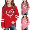 thumbnail image 1 of Riecok Valentine's Day Kids T shirts Crew Neck Short Sleeve Toddler Kids Girls Comfortable Shirt Kids Clothes Toddler Kids Girls Summer Tops Red 5 T, 1 of 6