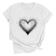 thumbnail image 1 of Riecok Valentines Day Shirts Women Plus Size Collared Neck Heart T Shirt for Women Short Sleeve Summer Casual Comfy Novelty Graphic Tops White S, 1 of 2