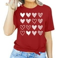 thumbnail image 1 of Riecok Valentines Day Shirts Women Plus Size Collared Neck Love Graphic Tee Short Sleeve Summer Comfy Casual Short Sleeve Tops Red 2XL, 1 of 4
