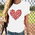 thumbnail image 1 of Riecok Valentines Day Shirts Women Plus Size Crew Neck Love Graphic Tee Short Sleeve Summer Comfy Casual Short Sleeve Tops Red 2XL, 1 of 1