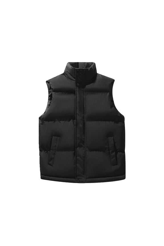 Vest for Men Winter Stand up Collar Sleeveless Jackets Zip up Coats with Multiple Pockets Casual Athletic Outerwear