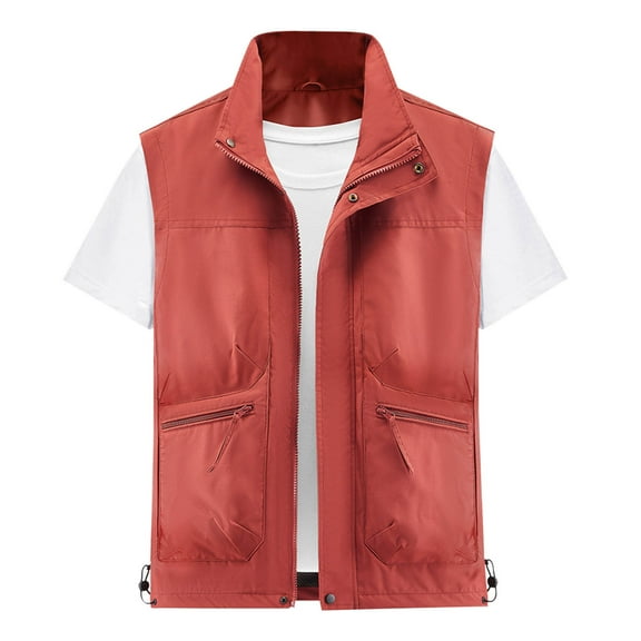 Riecok Vest for Men Winter Stand up Collar Sleeveless Jackets Zip up Coats with Pockets Casual Athletic Outerwear