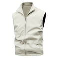 thumbnail image 1 of Riecok Vests for Men Lapel Neck Sleeveless Jackets Zip up Coats with Pockets Casual Athletic Outerwear, 1 of 6