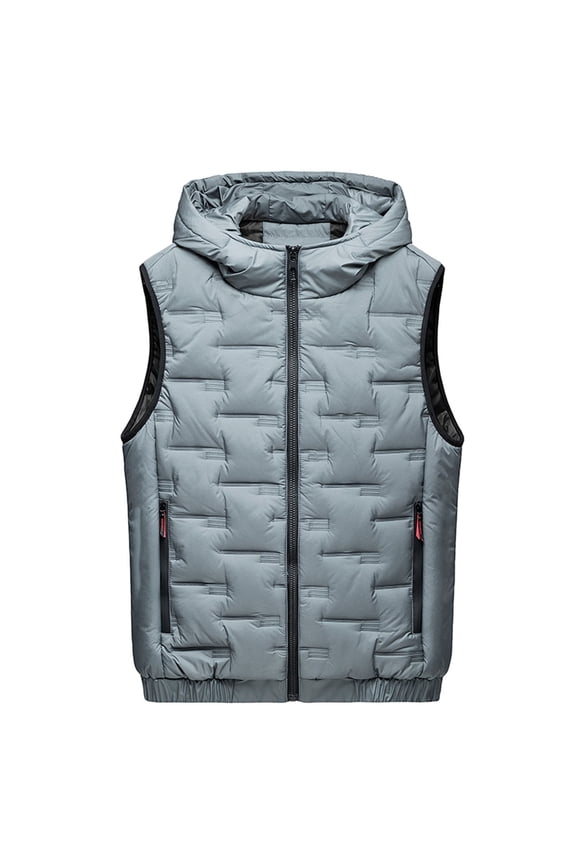 Vests for Men Stand up Collar Sleeveless Hooded Jackets Zip up Coats with Multiple Pockets Casual Athletic Outerwear
