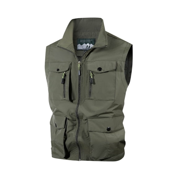 Riecok Vests for Men Stand up Collar Sleeveless Jackets Zip up Coats with Pockets Casual Athletic Outerwear