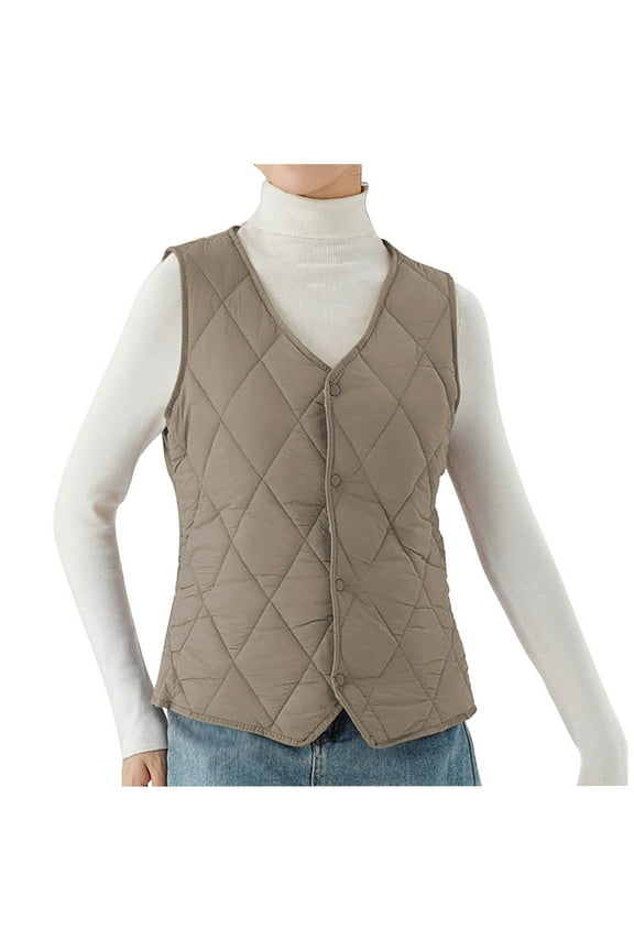 Vests for Women Sleeveless Jackets Button down Cropped Quilted Coats Trendy Comfortable Outerwear