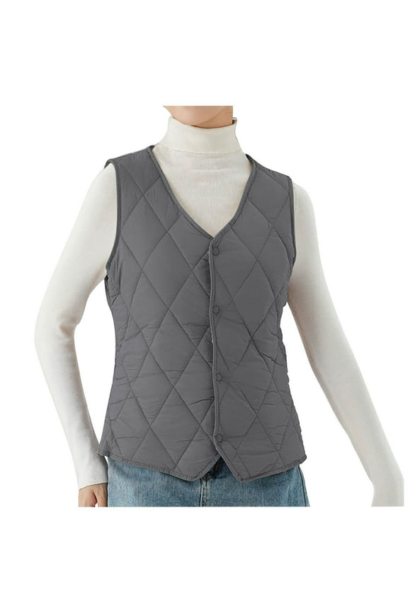Vests for Women Sleeveless Jackets Button down Cropped Quilted Coats Trendy Comfortable Outerwear