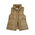 thumbnail image 1 of Riecok Vests for Women Stand up Collar Sleeveless Jackets Cropped Coats with Pockets Baggy Casual Outerwear, 1 of 3