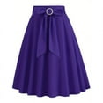 thumbnail image 1 of Riecok Vintage Skirts for Women 50s A-Line Bow Puffy Skirts Solid Lightweight Elegant Swing Skirt Purple M, 1 of 5