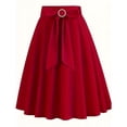 thumbnail image 1 of Riecok Vintage Skirts for Women 50s A-Line Bow Puffy Skirts Solid Lightweight Elegant Swing Skirt Red M, 1 of 6