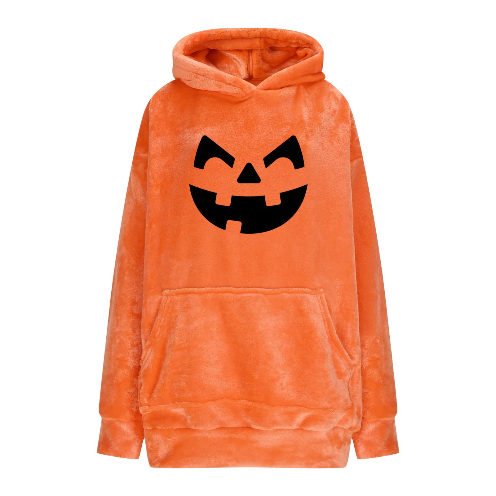 Riecok Wearable Blanket Hoodie Flannel Oversized Long Sleeve Pumpkin Sweatshirt with Pocket Cozy Soft Holiday Gifts
