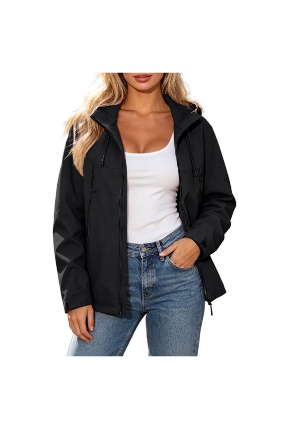 Riecok Weatherproof Softshell Jackets Windproof Waterproof Windbreaker Zip up Lightweight Rain Jacket Outdoor Raincoats