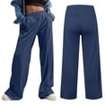 thumbnail image 1 of Riecok Wide Leg Sweatpants Women High Waist Drawstring Wide Leg Solid Color Sport Lounge Trousers Loose Workout Joggers, 1 of 5