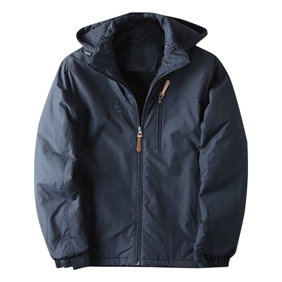 Riecok Windbreaker Jackets for Men Long Sleeve Hooded Jackets Zip Up Raincoat with Pockets Casual Althletic Outetwear