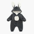 thumbnail image 1 of Riecok Winter Baby Clothes Fleece Thick Onesie Cute Rabbit Ears Hooded Winter Infant Clothes Gray 0 Months, 1 of 8