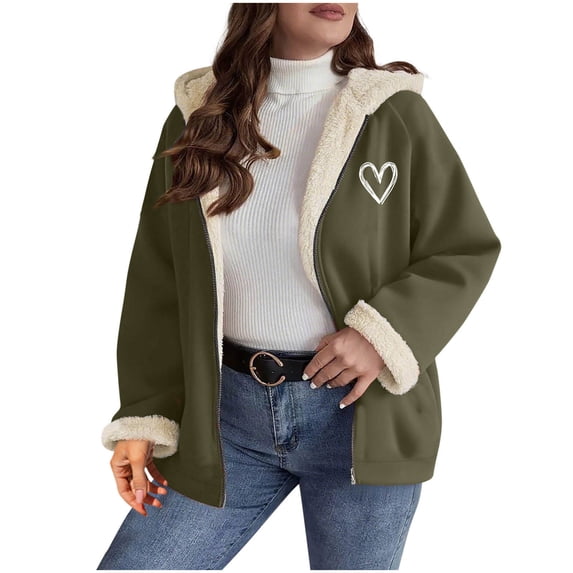 Riecok Winter Coats for Women Long Sleeve Hooded Jackets Zip Up Fuzzy Coats with Pockets Stylish Everyday Outerwear
