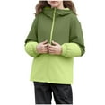 thumbnail image 1 of Riecok Winter Hoodies for Girls with Pocket Long Sleeve Zip up Windproof Casual Warm Kids Coat Green 11 Years, 1 of 7