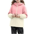 thumbnail image 1 of Riecok Winter Hoodies for Girls with Pocket Long Sleeve Zip up Windproof Casual Warm Kids Coat Pink 9 Years, 1 of 7