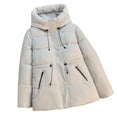 thumbnail image 1 of Riecok Winter Jackets for Women Long Sleeve Hooded Jackets Zip Up Coats with Pockets Solid Color Soft Cozy Outerwear, 1 of 3