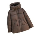 thumbnail image 1 of Riecok Winter Jackets for Women Long Sleeve Hooded Jackets Zip Up Coats with Pockets Solid Color Soft Cozy Outerwear, 1 of 3