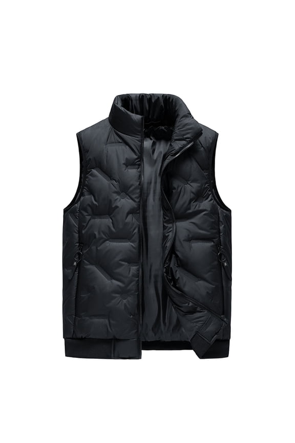 Winter Vest for Men Stand up Collar Sleeveless Jackets Zip up Coats with Multiple Pockets Casual Athletic Outerwear
