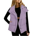 thumbnail image 1 of Riecok Winter Vest for Women Lapel Neck Sleeveless Jackets Drawstring Coats with Pockets Baggy Casual Outerwear, 1 of 8