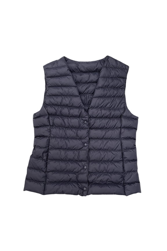 Winter Vest for Women Lapel Neck Sleeveless Jackets Zip up Coats with Pockets Casual Cozy Outerwear