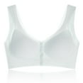 thumbnail image 1 of Riecok Wireless Bras for Women Front Closure Push Up Soft Breathable Everyday Womens Bralettes Light Blue L, 1 of 8