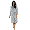 thumbnail image 1 of Riecok Women Robes Plush Cozy Soft Long Sleeve Warm Bathrobe with Front Pockets and Tie Closure Casual Nightgown Gray S, 1 of 4