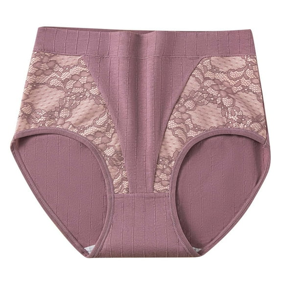 Riecok Women Underwear Brief Seamless High Waist Stretch Plus Size Breathable Comfortable Underwear Panties Coffee XXL