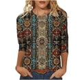 thumbnail image 1 of Riecok Womens 3/4 Sleeve T Shirts Crewneck Halloween Printed Tunic Tops Loose Casual Clothes Multicolor XL, 1 of 5