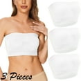 thumbnail image 1 of Riecok Womens Bra Wirefree Push Up Daily Bra Breathable Strapless Bra Full Coverage Soft Bras Lingerie 2XL White 3PC, 1 of 9