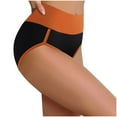 thumbnail image 1 of Riecok Womens Brief Panties Plus Size High Waist Tummy Control Butt Lifting Seamless Comfortable Underwear Panties Orange XXL, 1 of 5