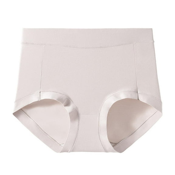 Riecok Womens Brief Underwear High Waist Tummy Control Butt Lifting Seamless Comfortable Panties Beige L