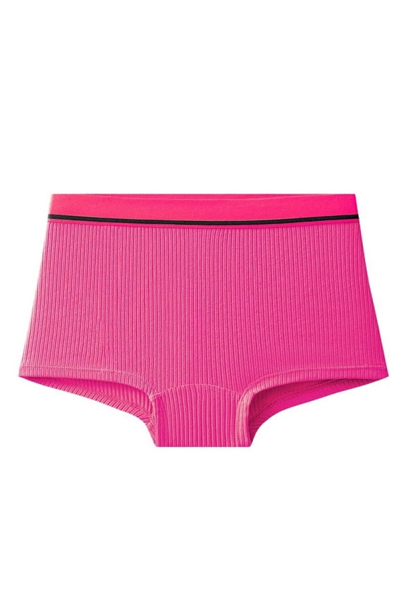 Womens Brief Underwear Lace Stretch Plus Size Breathable Full Front Back Coverage Underwear Hot Pink Free Size