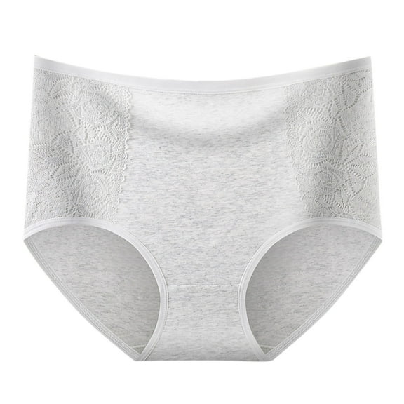 Riecok Womens Briefs High Waist Tummy Control Butt Lifting Breathable Comfortable Underwear Panties Gray L