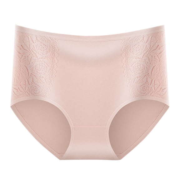 Riecok Womens Briefs High Waist Tummy Control Butt Lifting Breathable Comfortable Underwear Panties Pink L