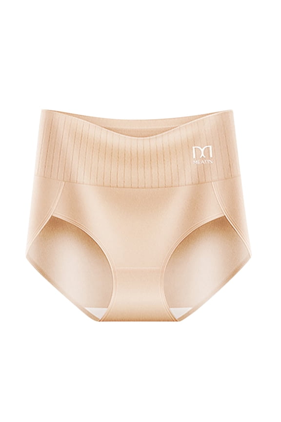 Womens Briefs Plus Size High Waist Tummy Control Butt Lifting Seamless Soft Comfortable Briefs Beige XXXL