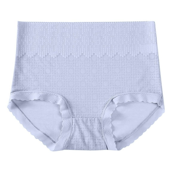 Riecok Womens Briefs Plus Size Lace Stretch Seamless Breathable Full Front Back Coverage Underwear Blue XXL