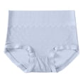 thumbnail image 1 of Riecok Womens Briefs Plus Size Lace Stretch Seamless Breathable Full Front Back Coverage Underwear Light Blue XL, 1 of 7