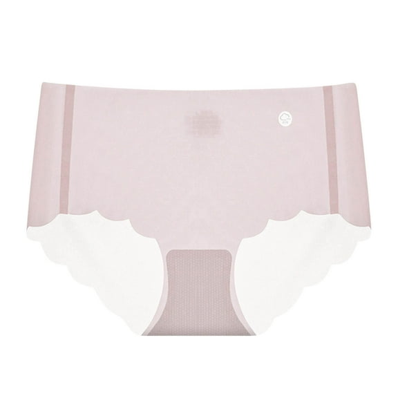 Riecok Womens Briefs Seamless Stretch Ice Silk Breathable Comfortable Underwear Panties Pink M