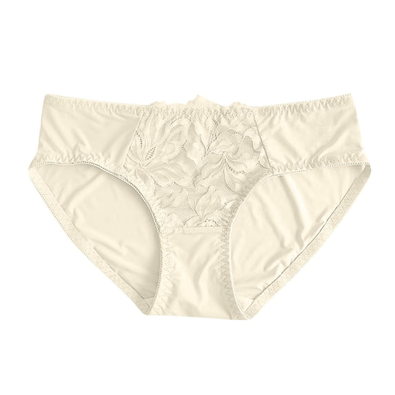 Riecok Womens Briefs Seamless Tummy Control Ice Silk Breathable Comfortable Underwear Panties Beige XL